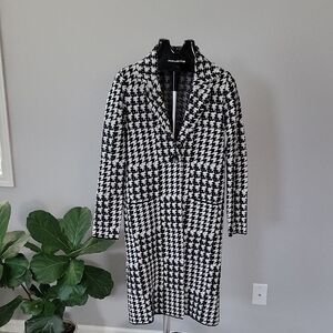 Christian Siriano Black and White Print Coat